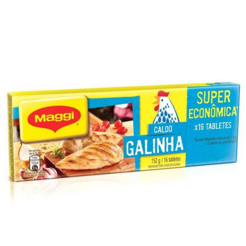 CALDO TABLETE GALINHA MAGGI CAIXA 152G LEVE 16 PAGUE 14 UNIDADES EMBALAGEM ECONÔMICA