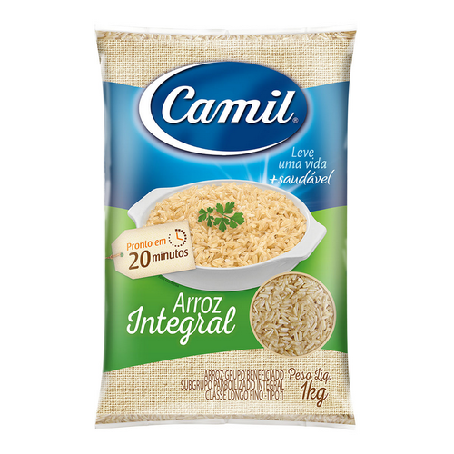 ARROZ PARBOILIZADO TIPO 1 INTEGRAL CAMIL PACOTE 1KG