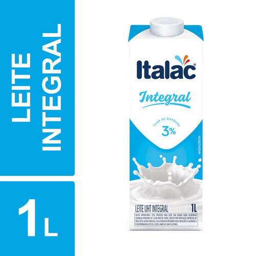 LEITE UHT INTEGRAL 1L COM TAMPA ITALAC
